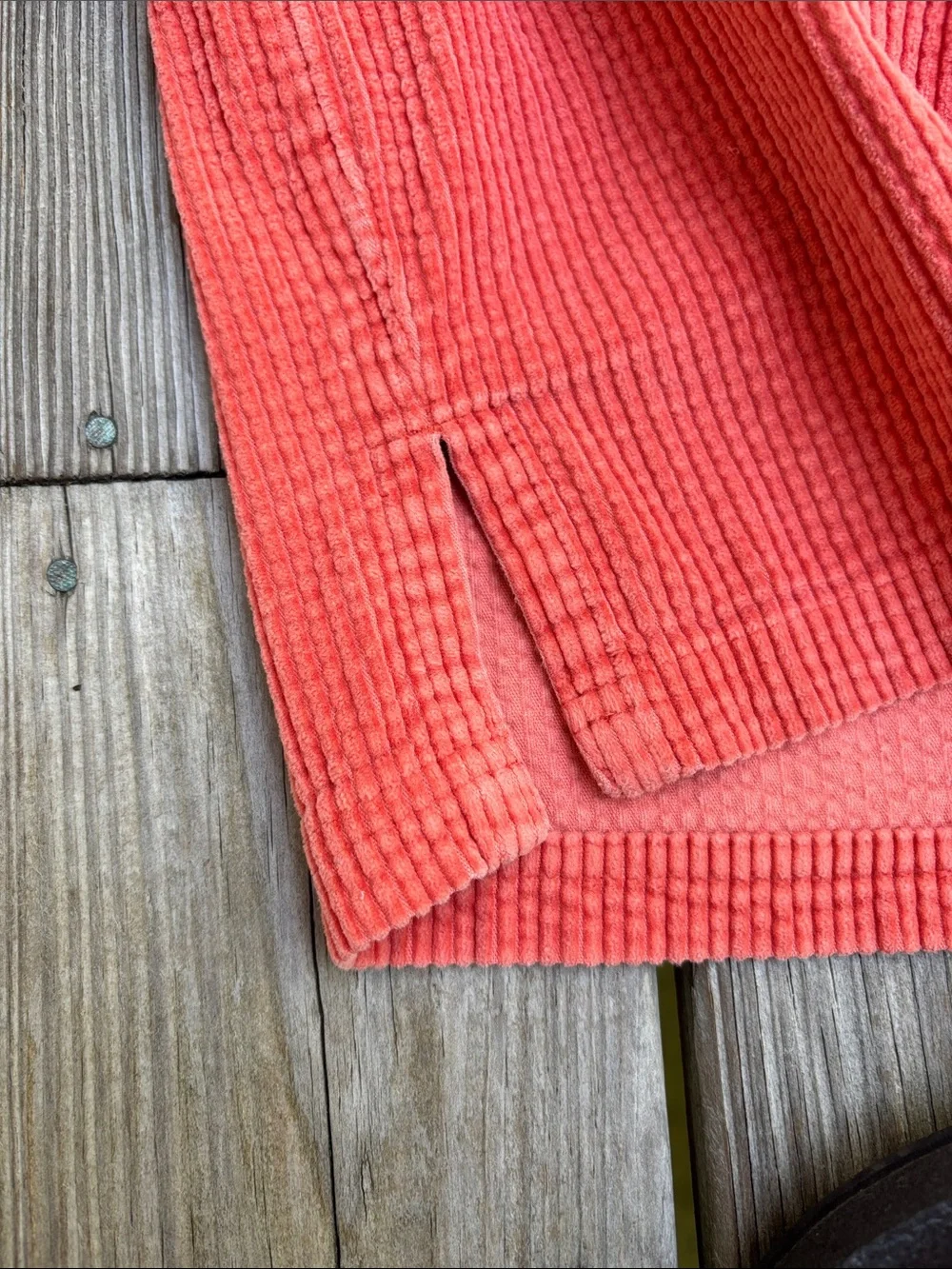 LL BEAN VTG 90s Coral Corduroy Cozy Utility Outdoors Cabincore Shacket Size XL